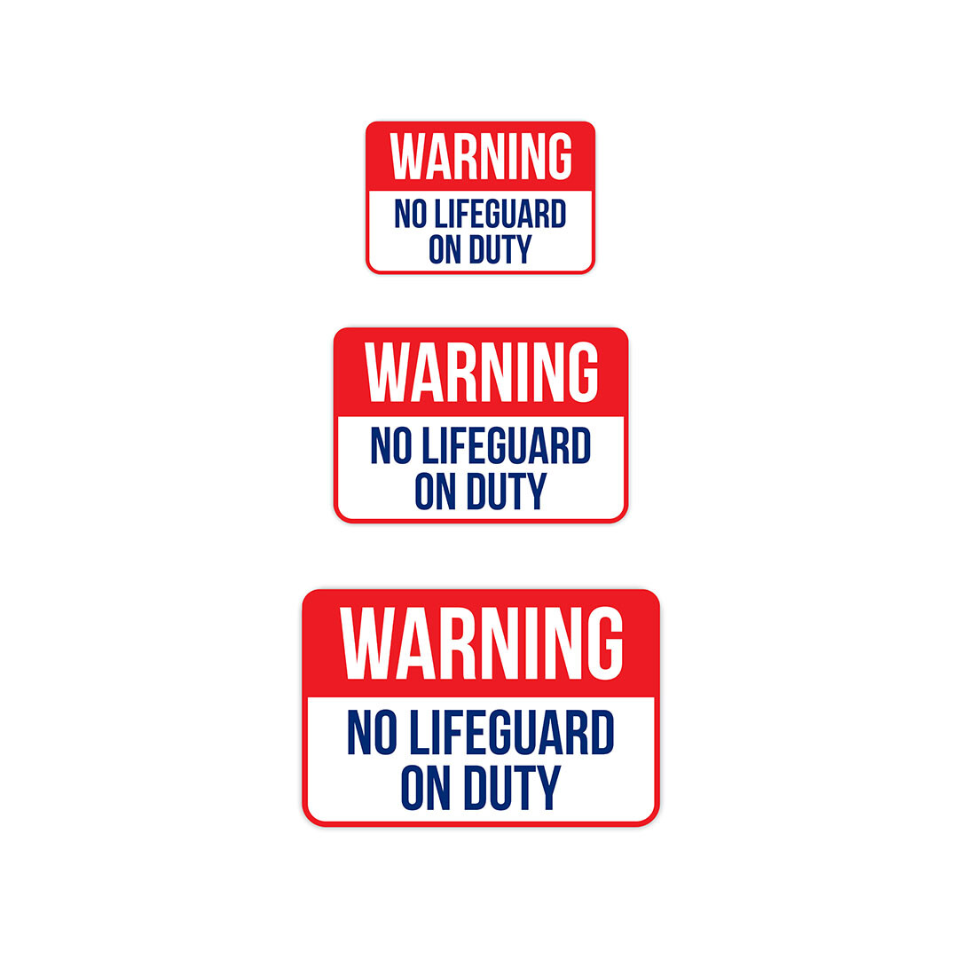Classic Framed Plus Warning No Lifeguard On Duty Wall or Door Sign