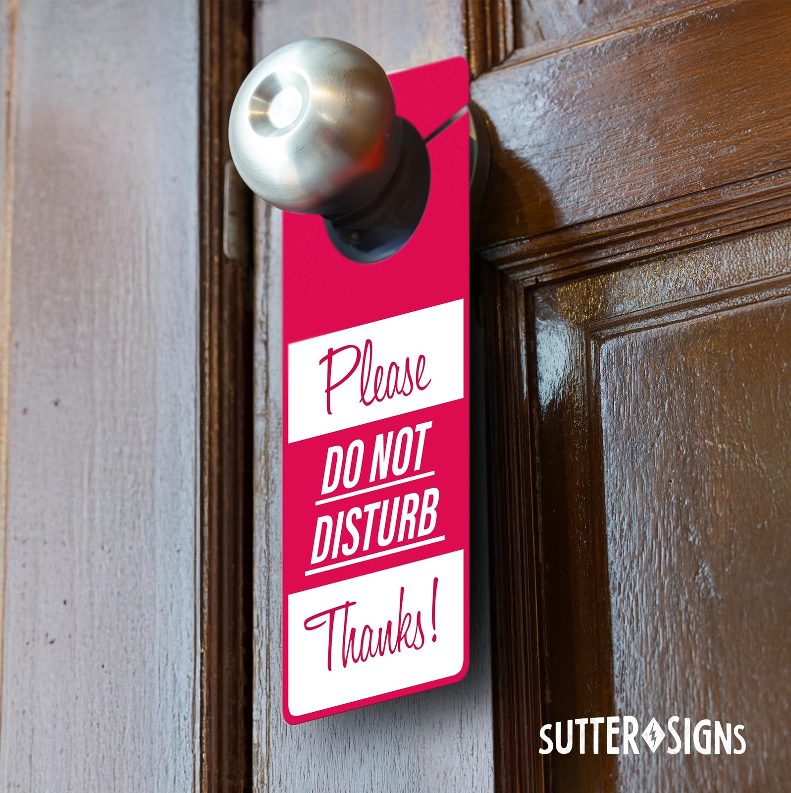 Do Not Disturb Door Hanger 2-Pack Meeting Progress 9.5×3.8&Prime; Red White