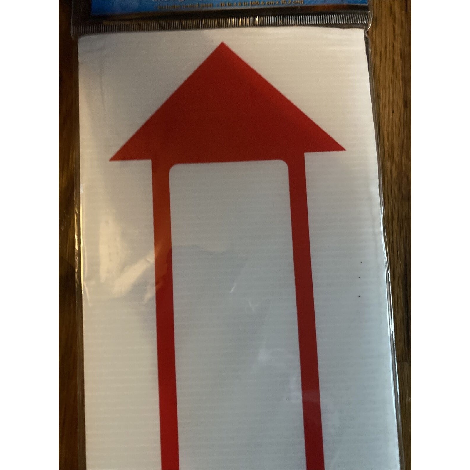 Garage Sale Signs Double-Sided Red And White Arrow W/Metal Stands 16X6 SEALED