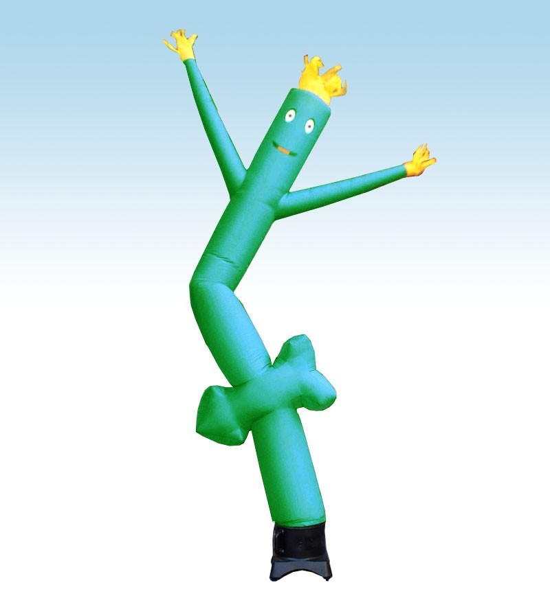 Advertising Inflatable Tube Man 12ft Green Arrow Blow Up Wavy Flailing w Blower
