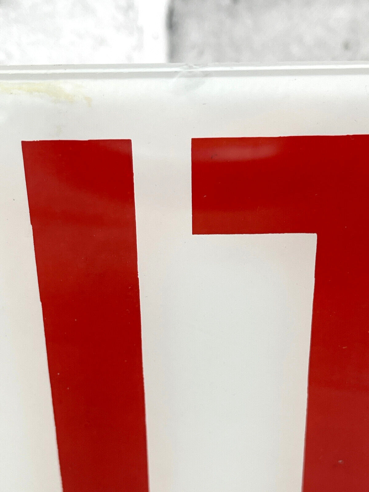 Vintage Frosted Glass Panel Exit Sign Replacement White & Red 9.75&Prime; x 7.25&Prime;