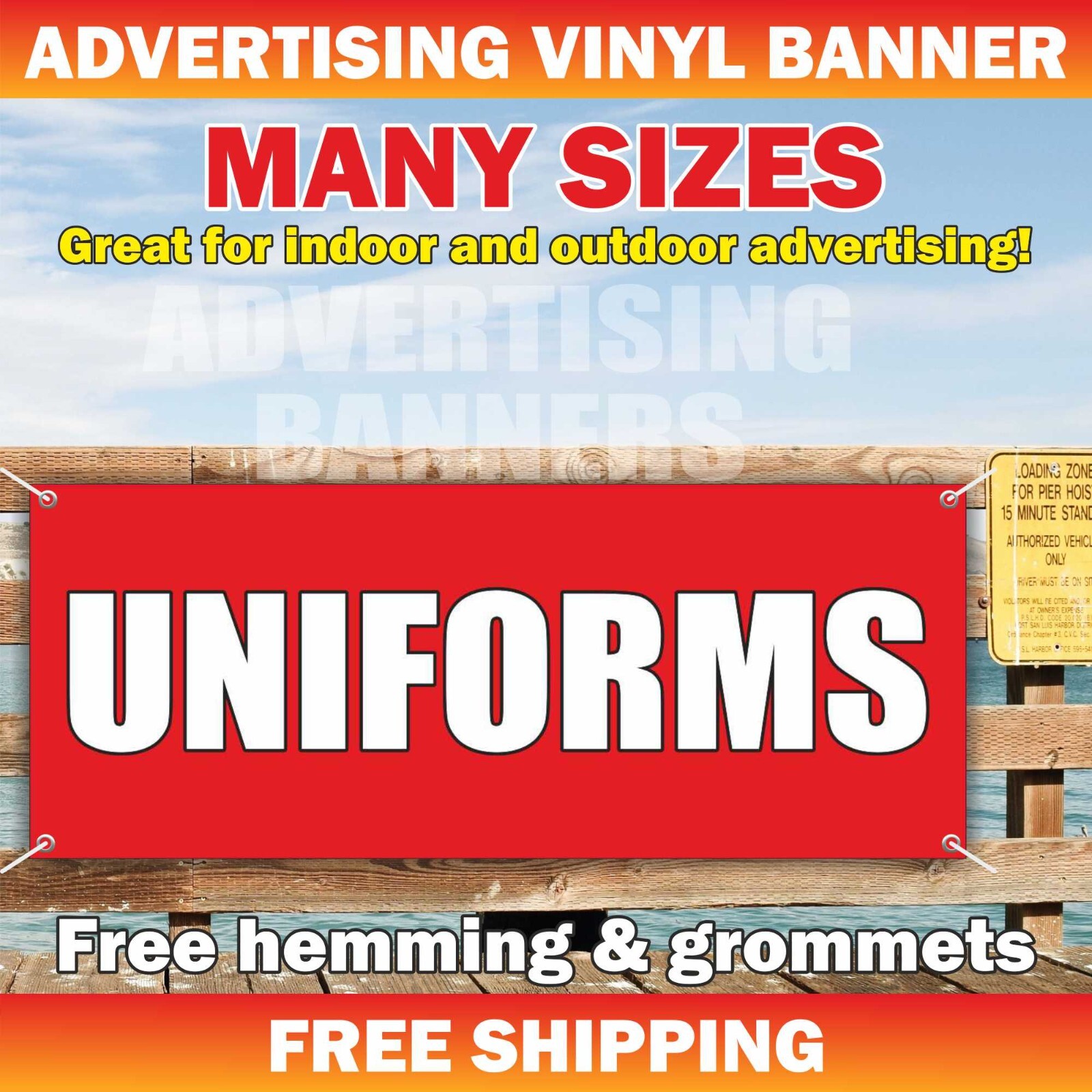 UNIFORMS Advertising Banner Vinyl Sign APPAREL CLOTHES Shop Sewing workshop