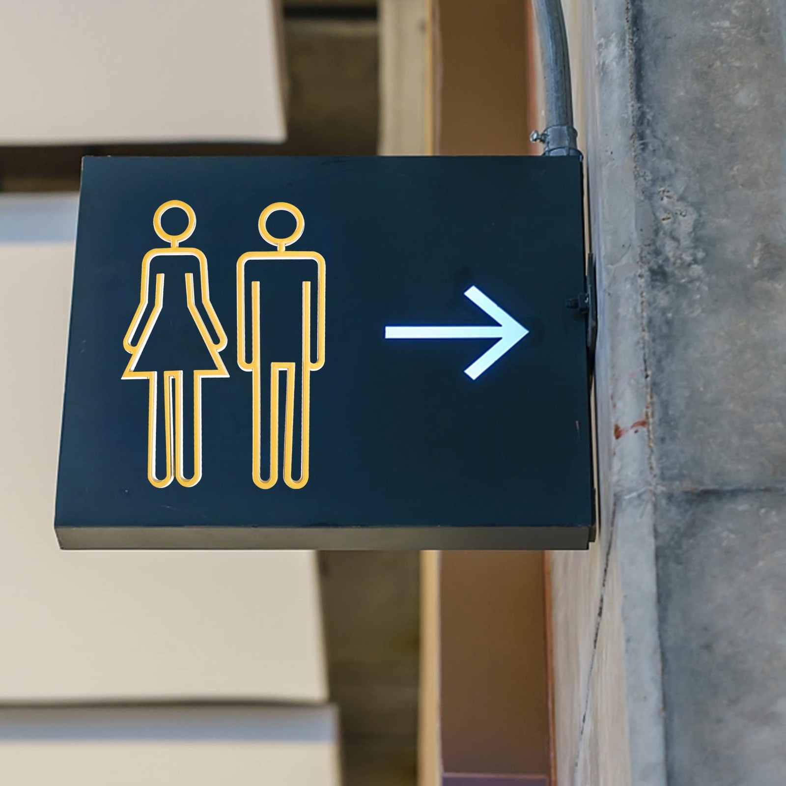 Golden Modern Acrylic Bathroom Sign Symbols Men Women Toilet Restroom Signage