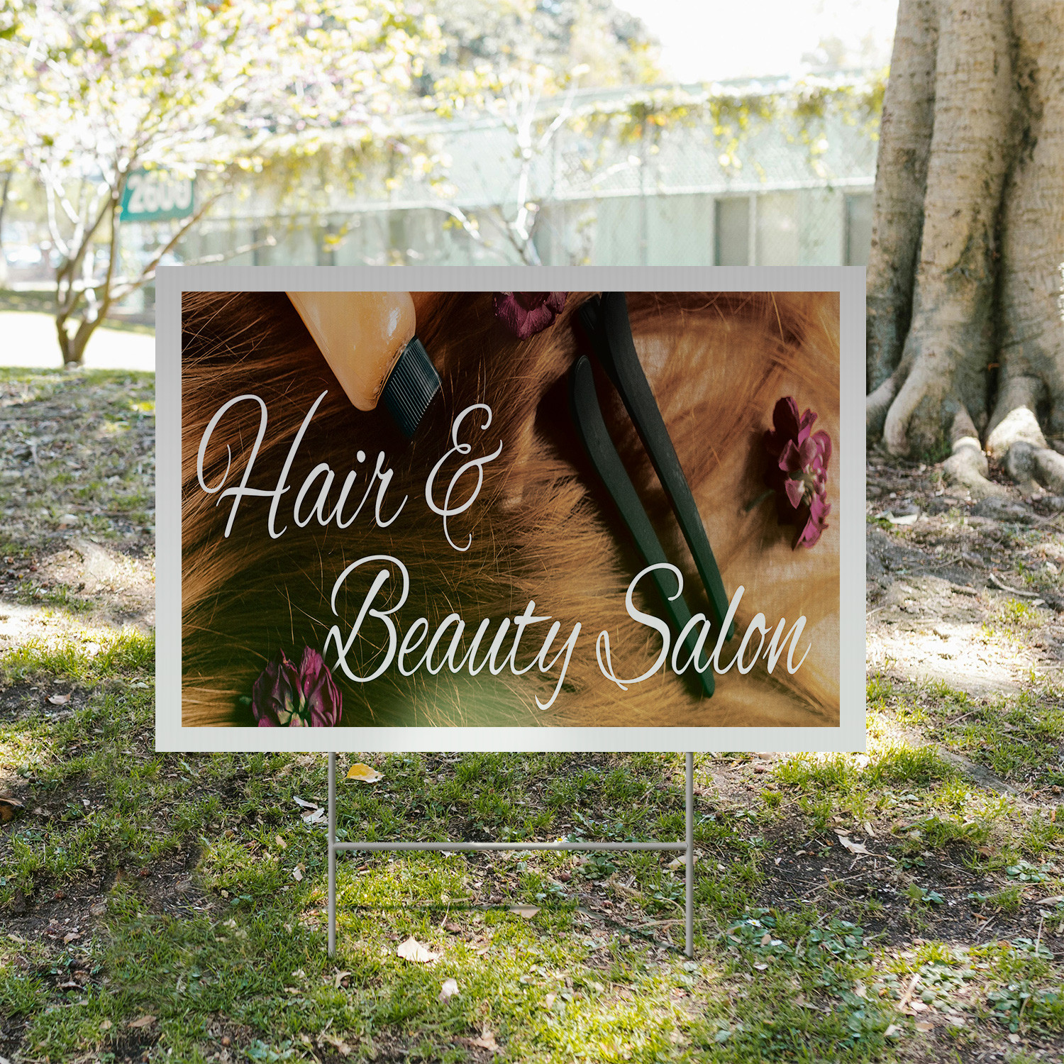 Hair & Beauty Salon Yard Sign Professional Stylists, New Looks, Quality Service