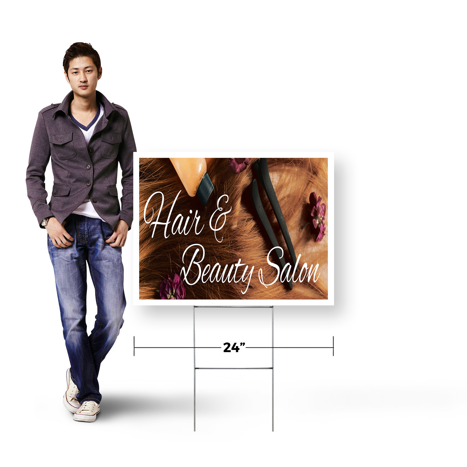 Hair & Beauty Salon Yard Sign Professional Stylists, New Looks, Quality Service