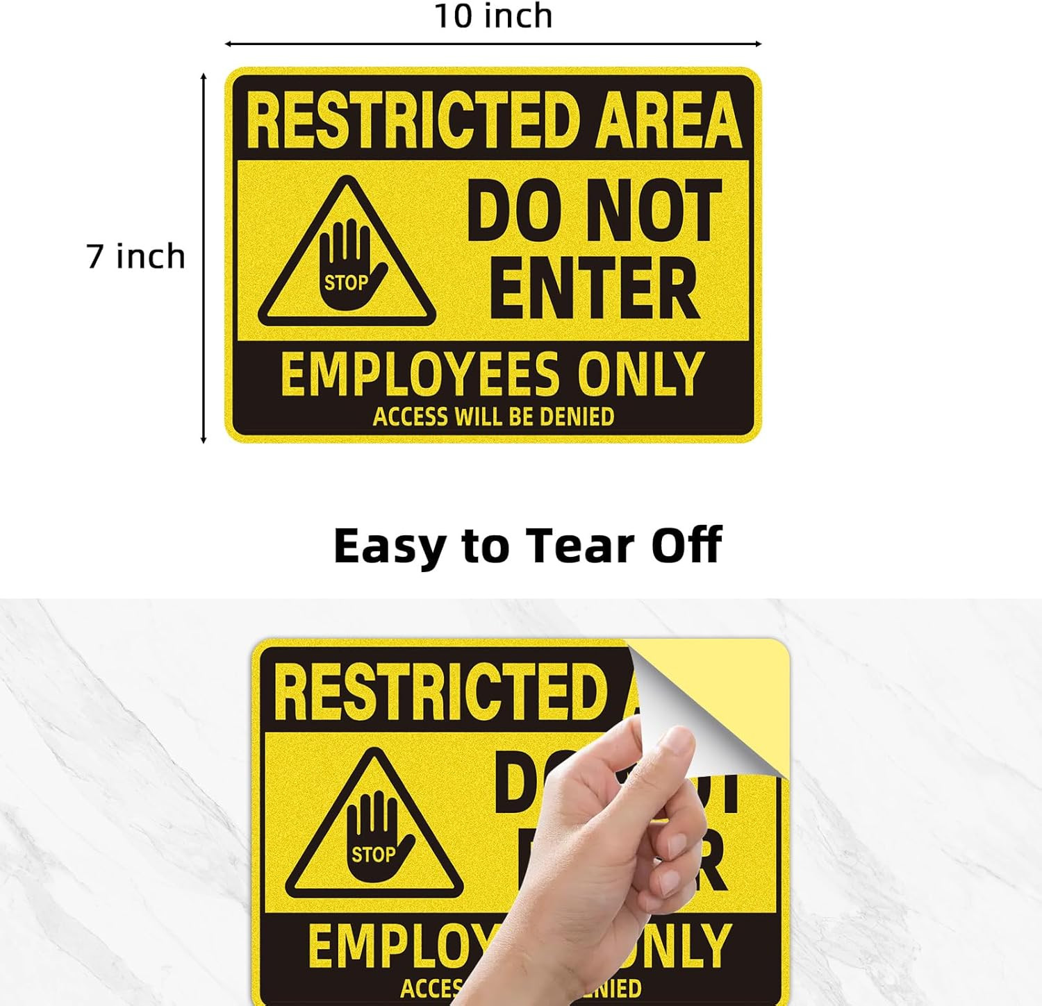 Restricted Area Employees Only Office Sign 10×7 Workshop Safety Decals 2 Pack