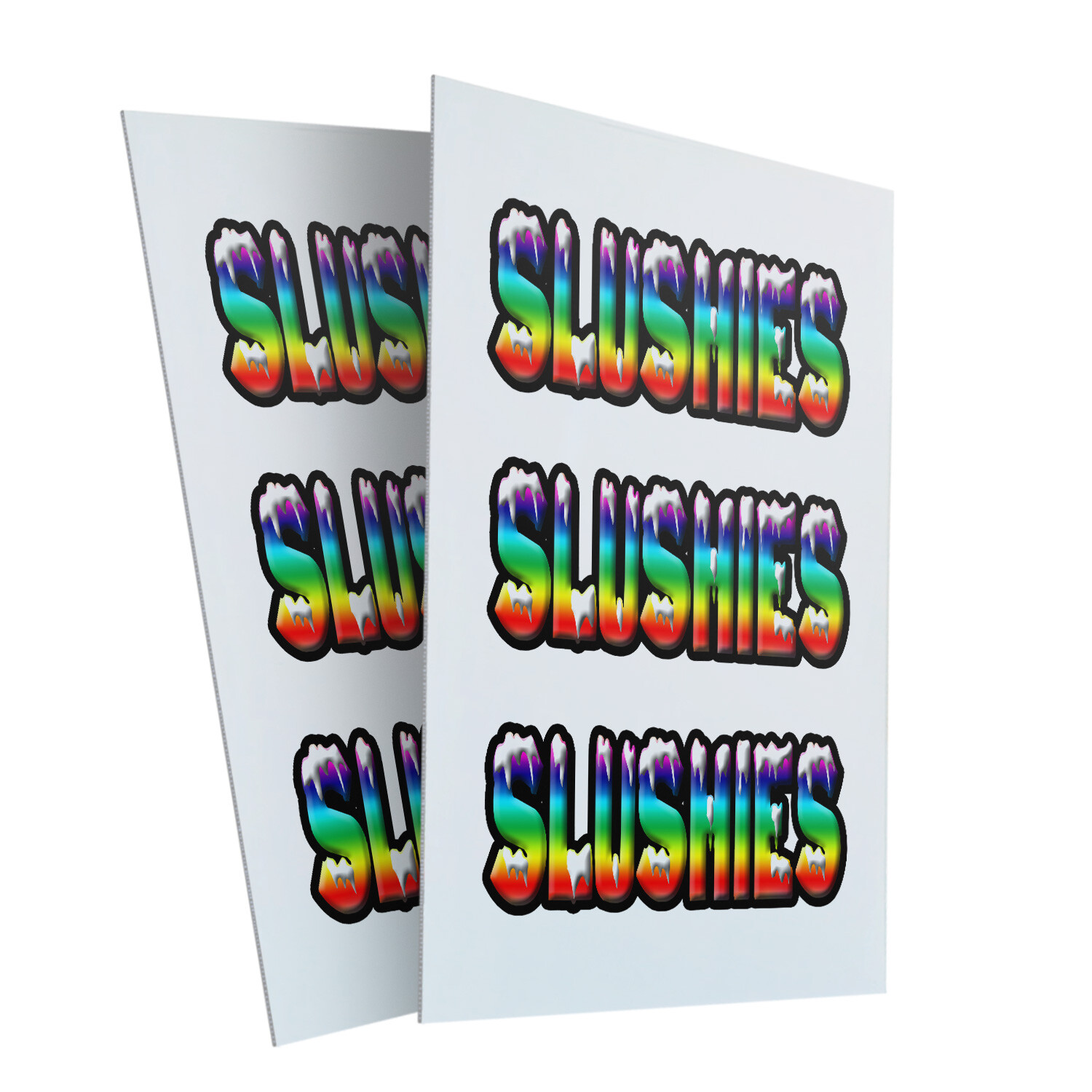 Slushies 24&Prime; x 36&Prime; 2 Pack Of Store Sign Plastic Or Decal