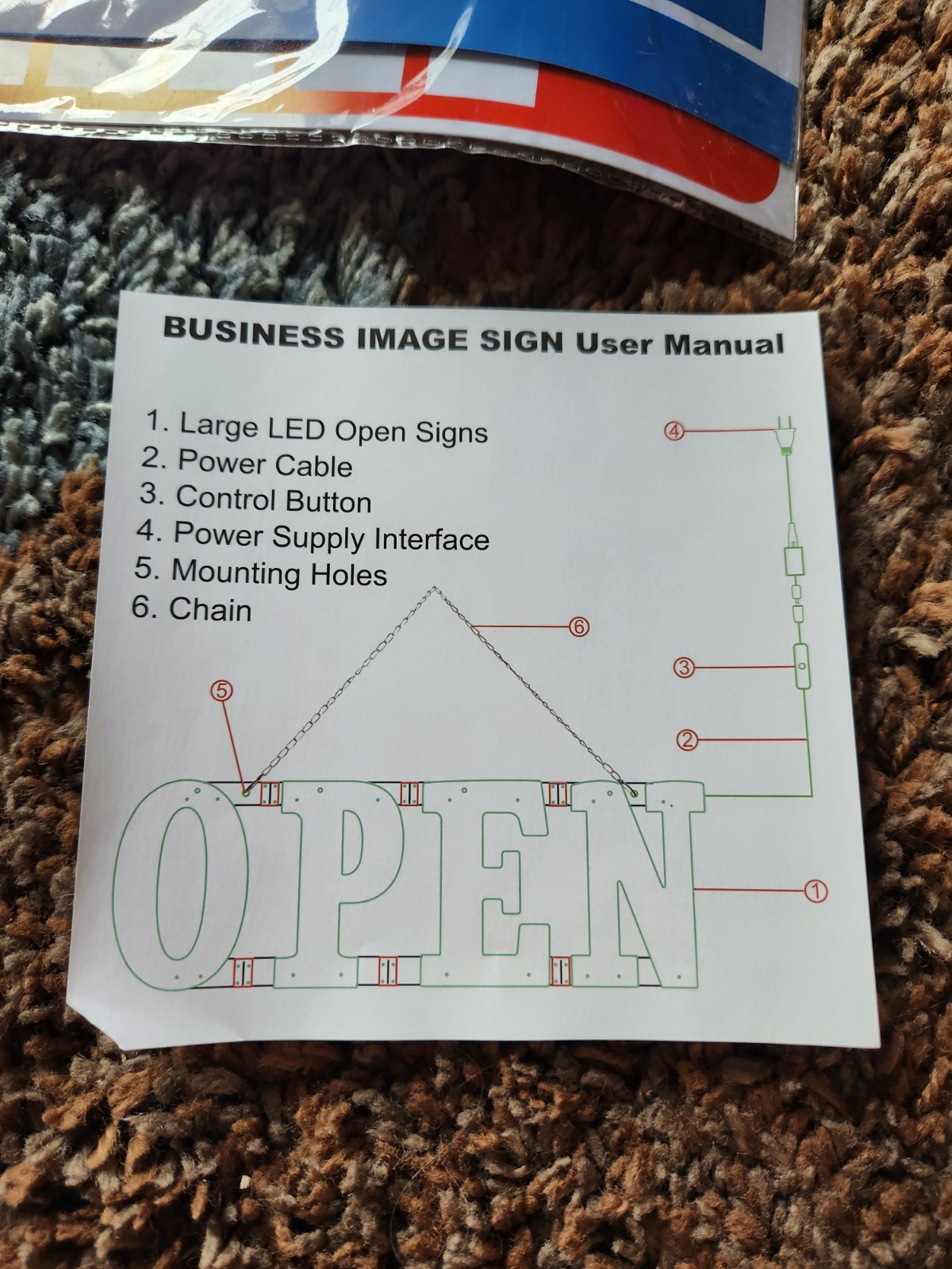 Open Sign 30&Prime;x10&Prime; Bright Large LED High Visibility Business Sign