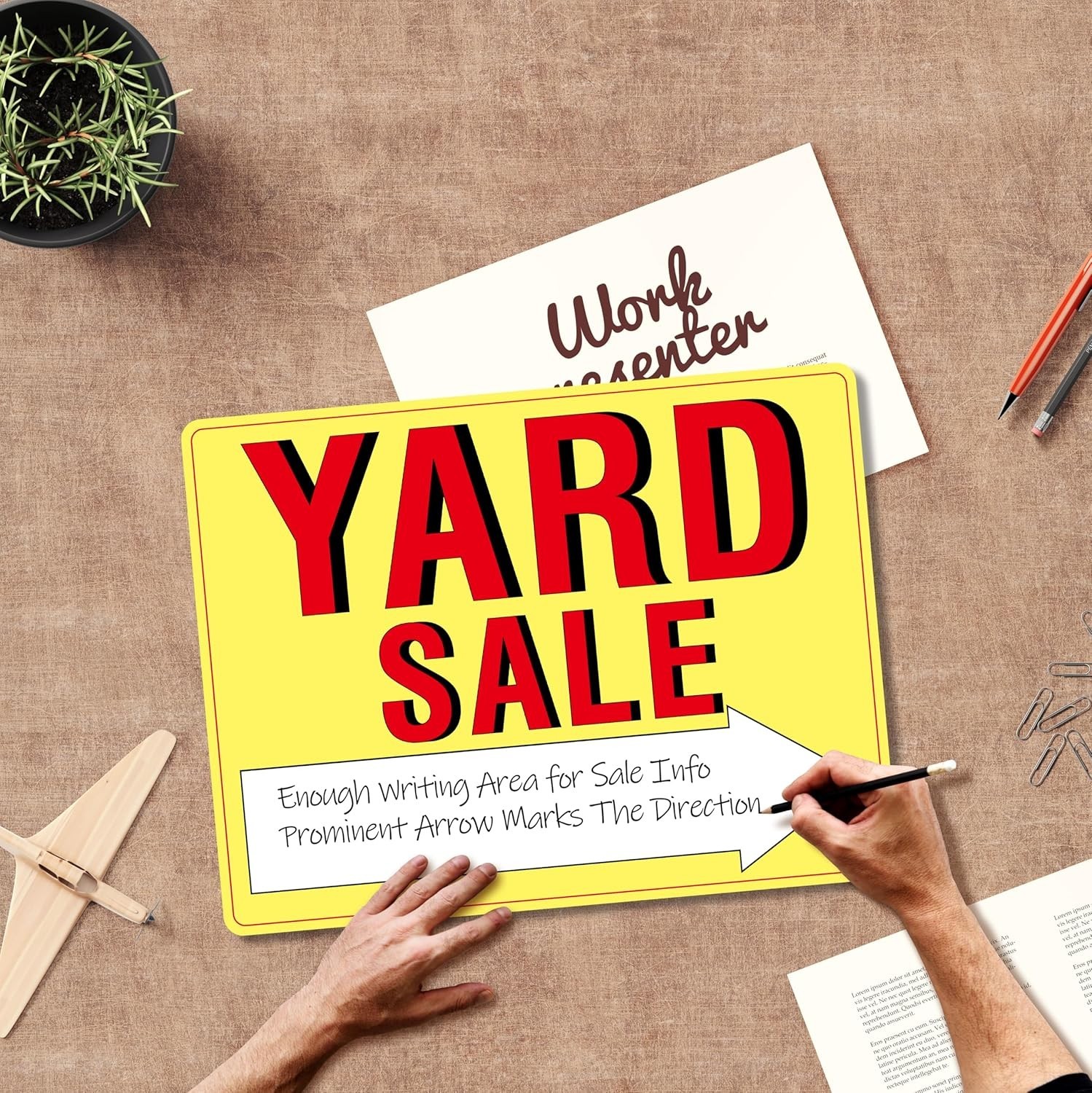 Bright Yellow Yard Sale Sign Set – 3 Double-Sided Signs for Maximum Visibility