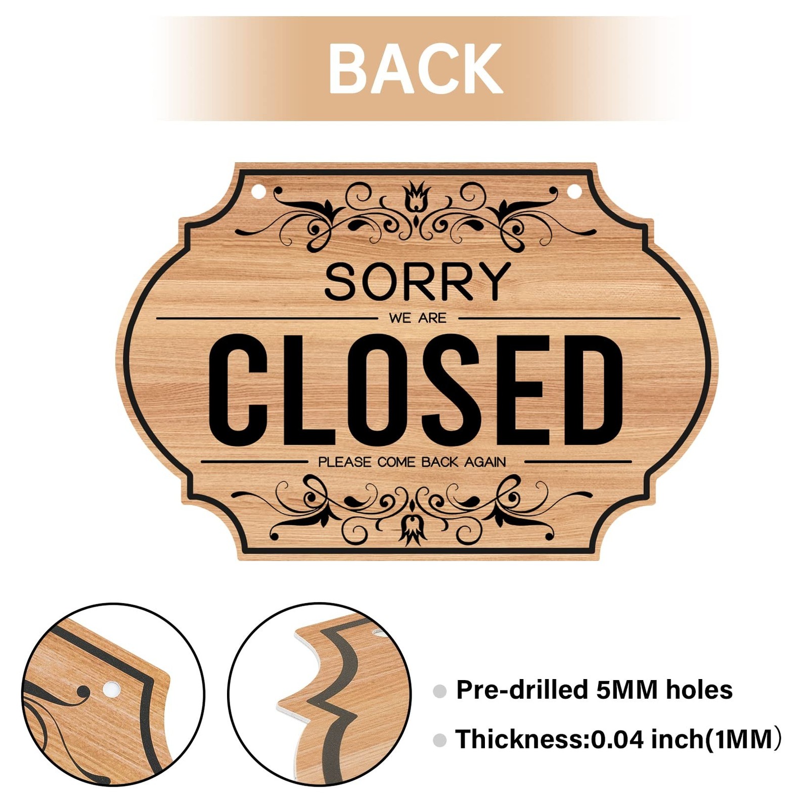 CARGEN Open Signs – Double Sided Open Closed Sign Business Hours Hanging with…