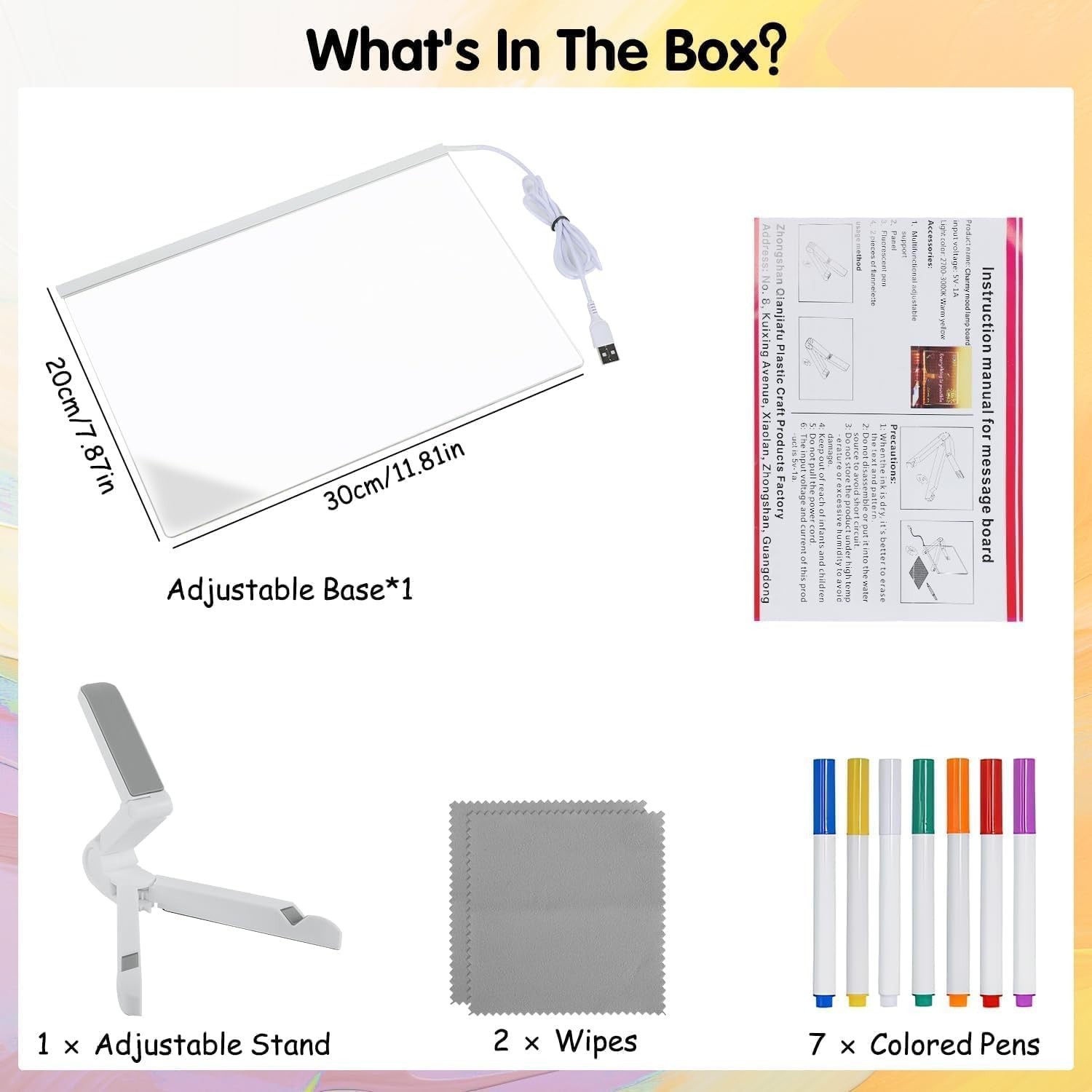 LED Note Board with Colorful Pens, Acrylic Dry Erase Light Up Writing Board, …