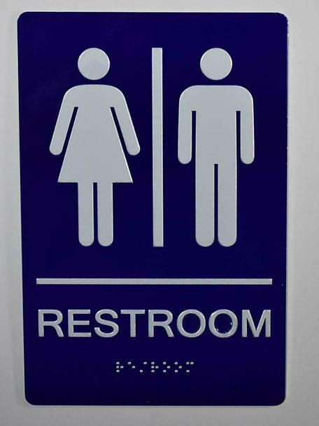 Unisex Restroom Sign ( Blue,Size 6X9) The Sensation line-ref0420