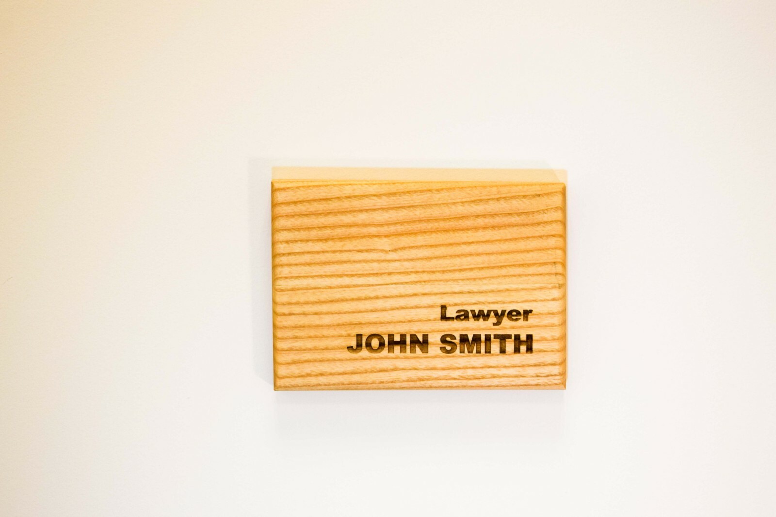 Wooden door sign with custom engraving in various sizes, nameplate wood personal