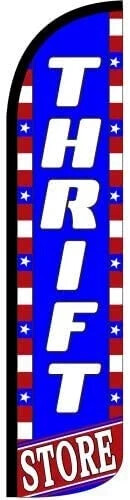 4 Less Co THRIFT STORE – Windless Swooper Flag Feather Banner Sign 3×11.5 ft