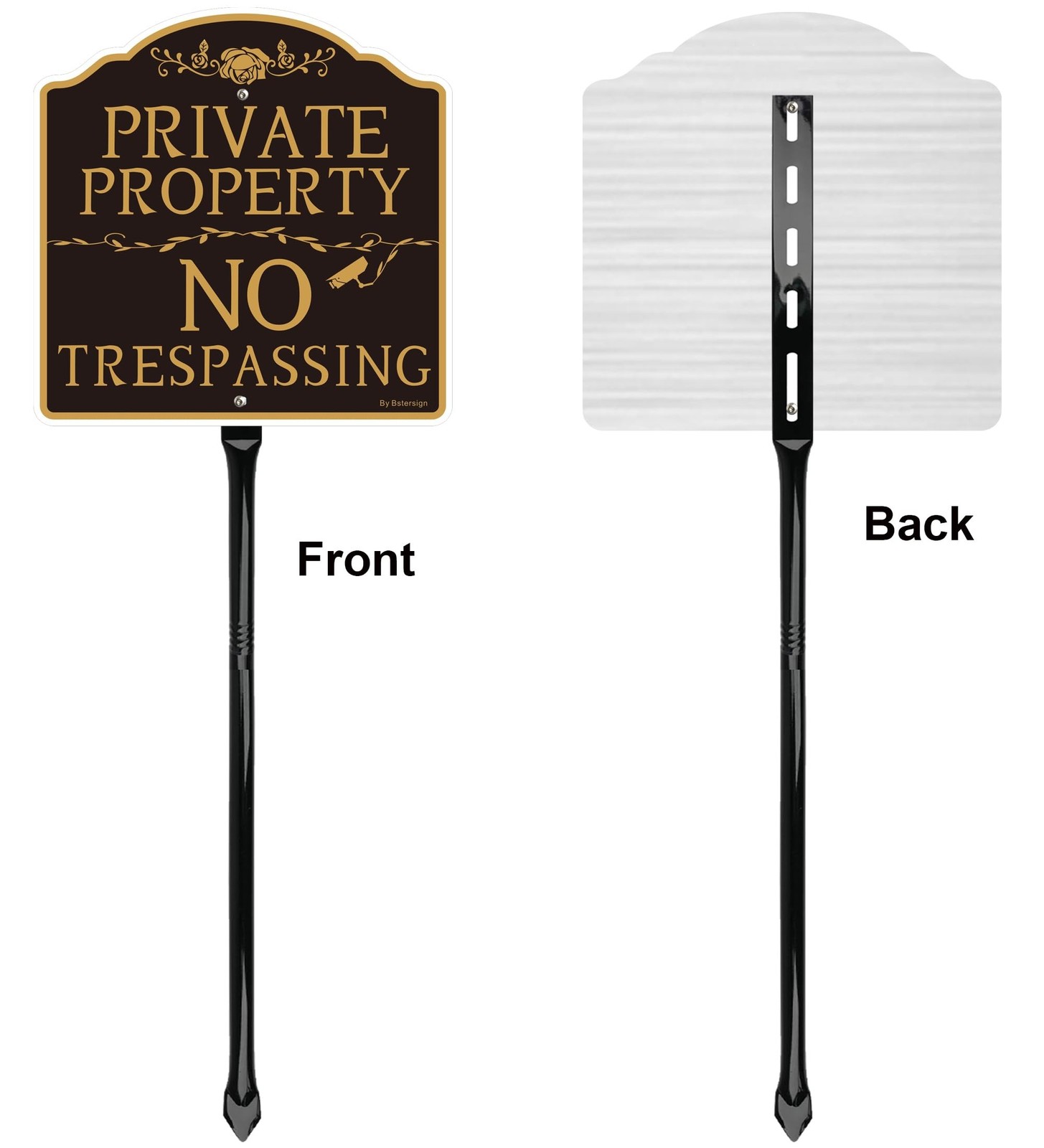 2Pack No Trespassing Sign Private Property with 54 inche Metal Stakes Posts, …