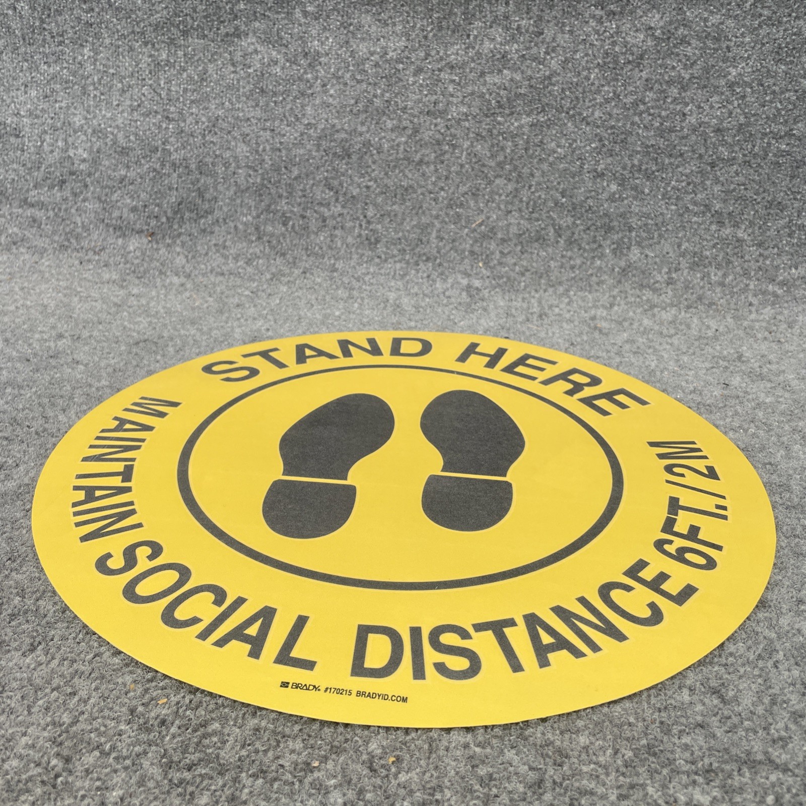 Lot Of 10 – Brady 170215 Maintain Social Distance 6Ft./2M Sign Black/Yellow New