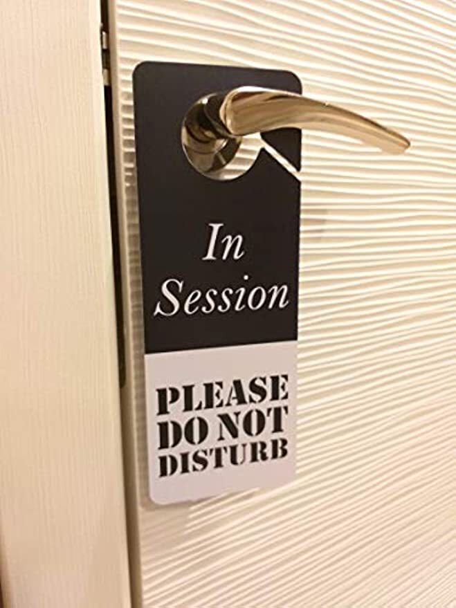 Business Design Do Not Disturb Sign – in Session, 2 Pack, Double Sided
