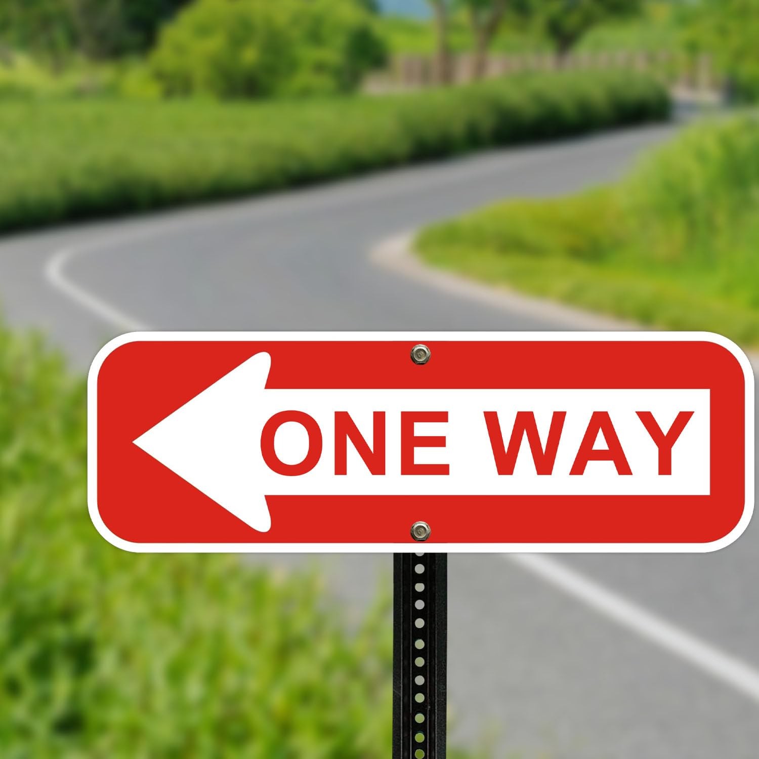 2 PCS One Way Sign Left Arrow 18×6 Inch Rust Free Reflective Aluminum