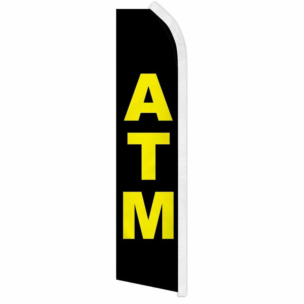 « ATM » advertising super flag swooper banner business sign sale bank money cash