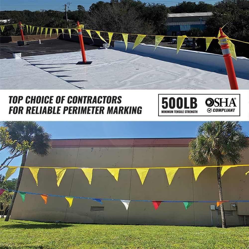 Pennant Banner Flags – OSHA 500lb Safety Rooftop Flagging Traffic Party & Eve…