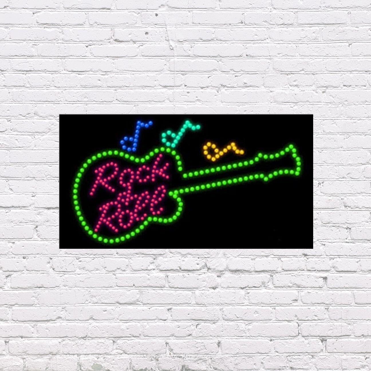 LED Rock & Roll | Light-up Sign | 31&Prime;W x 17&Prime;H x 2&Prime;D