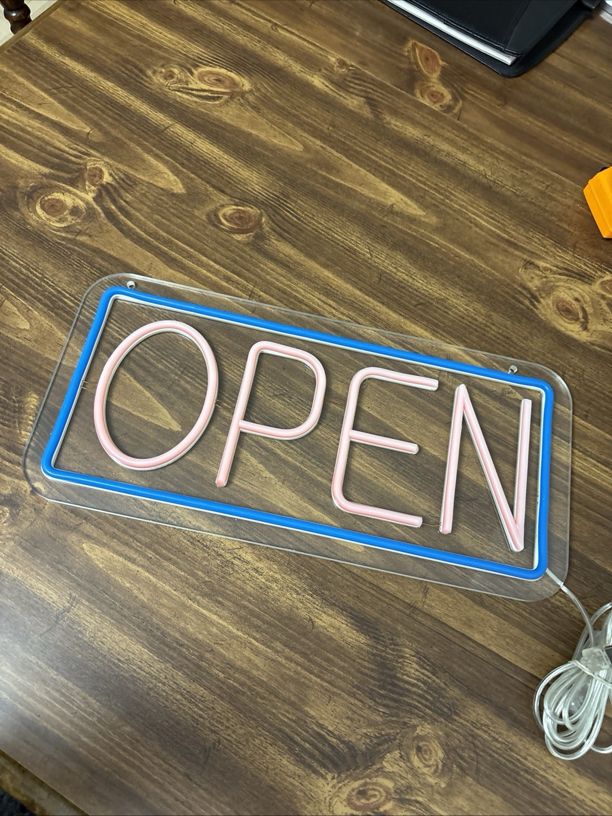 OPEN LED NEON light Up Sign (Tested/Works) With USB -A Plug Connect Pre Owned