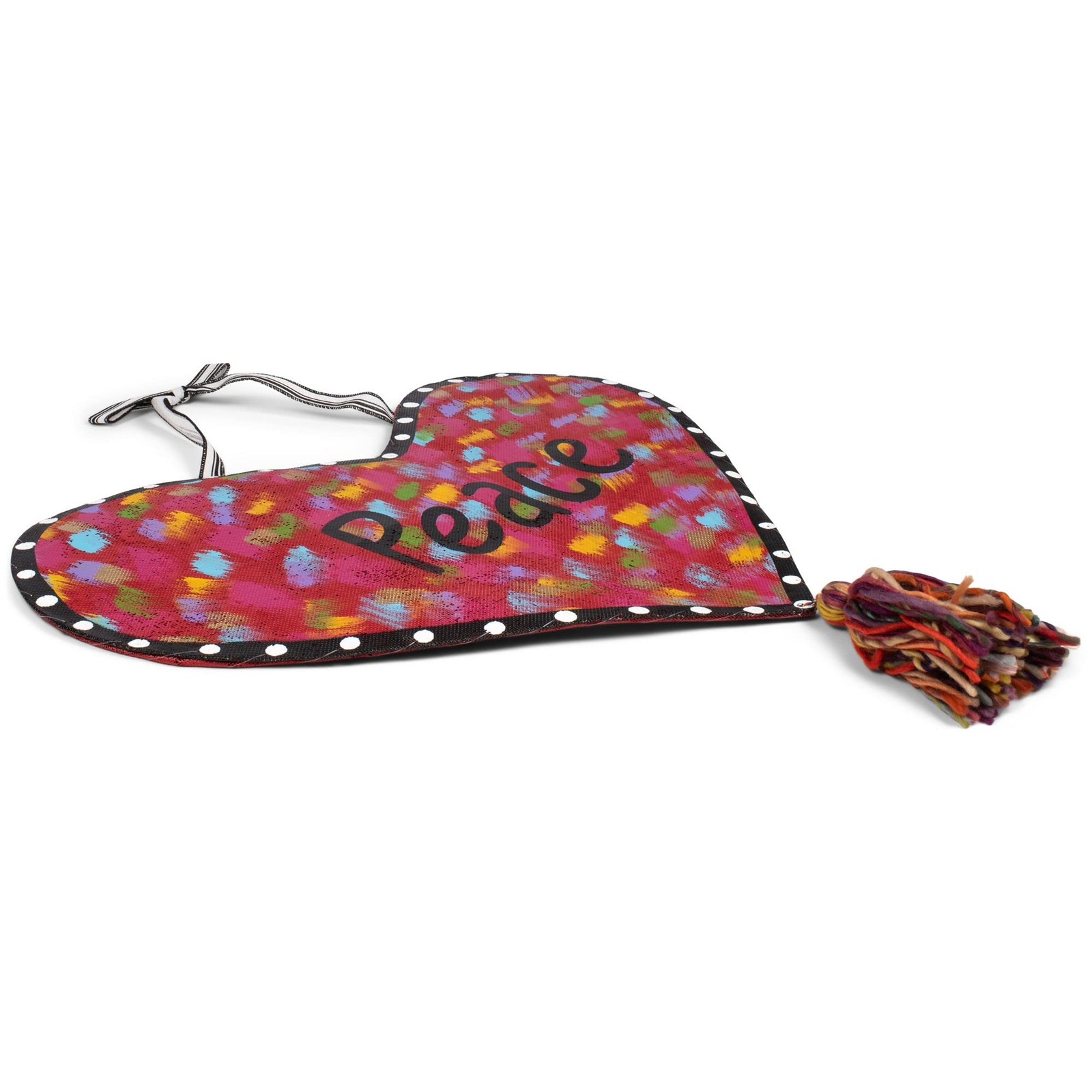 Demdaco Colorful Peace Heart Mesh Door Hanger, Aluminum, 22&Prime;x26&Prime;H