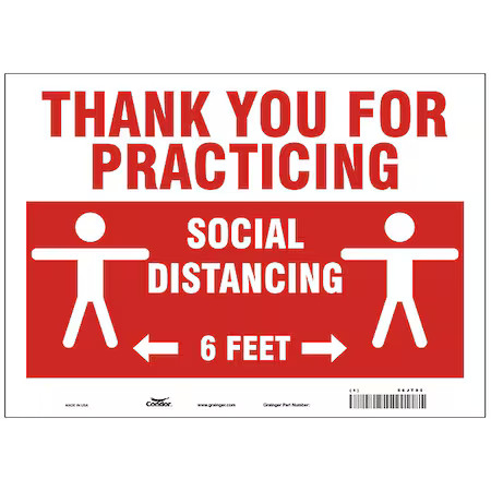 Zoro Select Hwb726t1014 Thank You For Practicing Sign, 14&Prime; W X 10&Prime; H, English,,