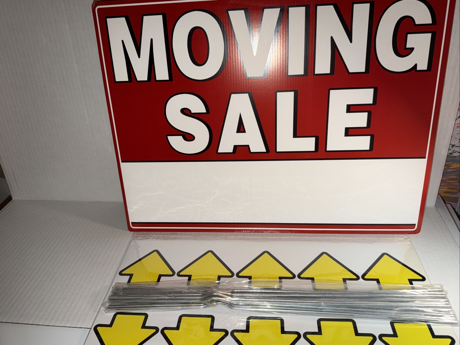 7Pcs WEATHER-PROOF Moving Sale Signs, 17&Prime; X 13&Prime;, Double-Sided with Arrow