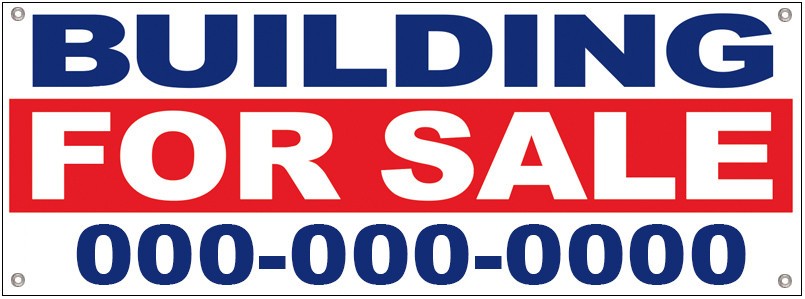Custom BUILDING FOR SALE Vinyl Banner Sign With Grommets wrb, Various Sizes