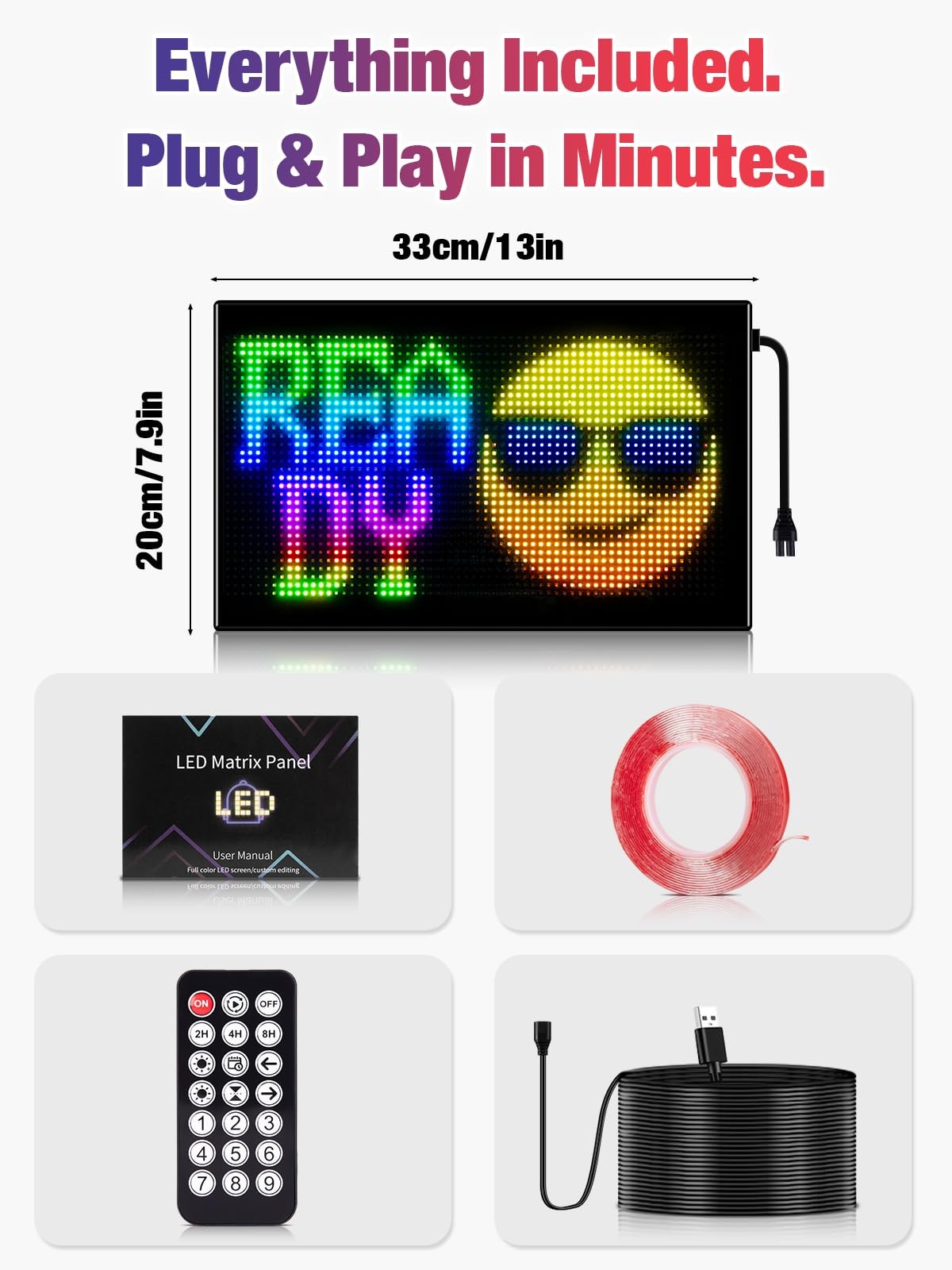 Gelrova Flexible Led Display Screen Ip65 Waterproof Pufpcb Material App Control
