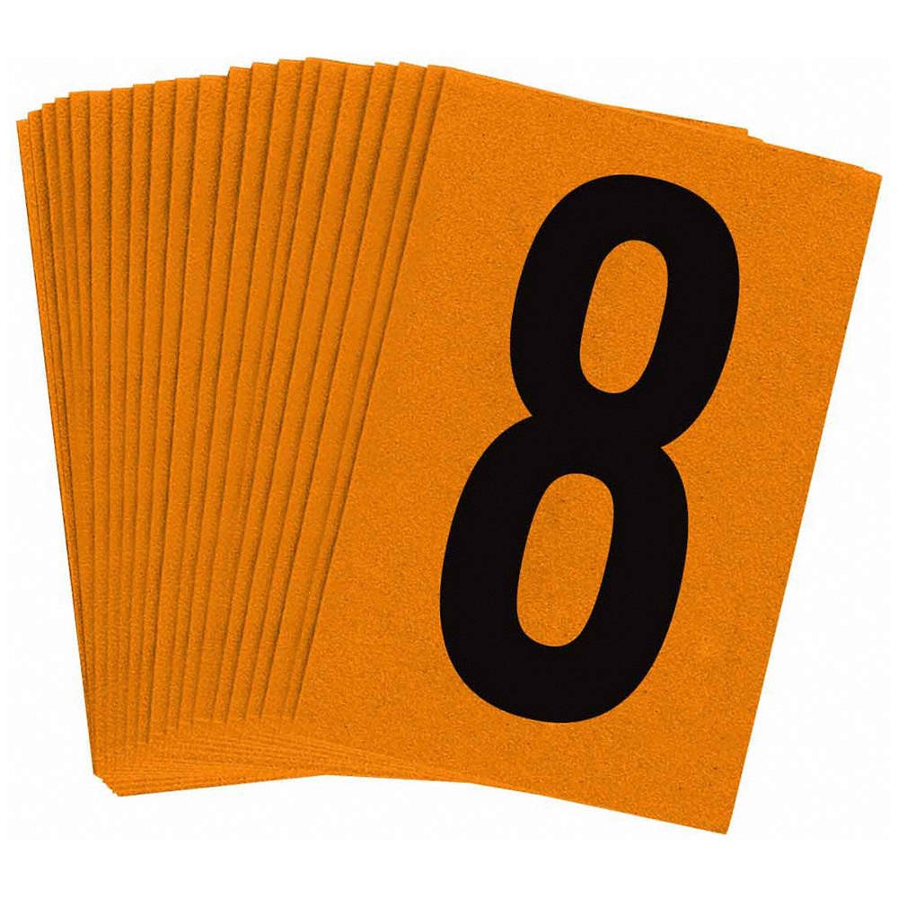 BRADY Reflective Numbers And Letters,8,PK25 14V850