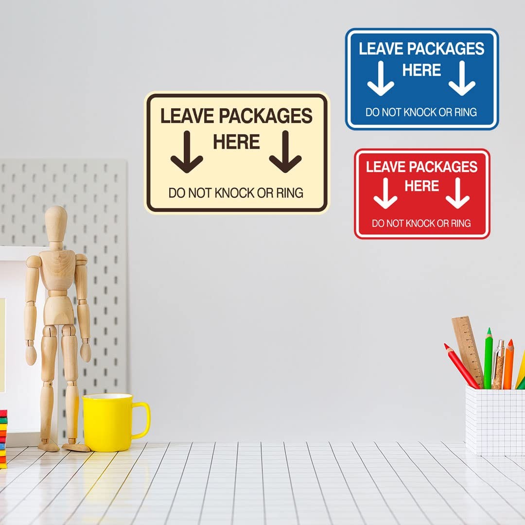 Classic Framed Leave Packages Here Do not Knock or Ring Entrance Wall Sign