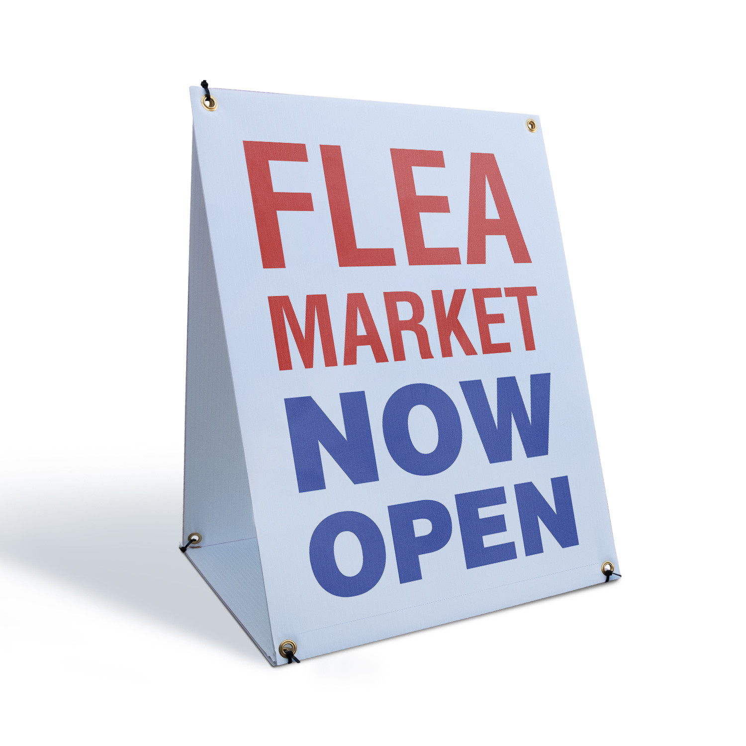 Flea Market Now Open A-Frame Sidewalk Sign Grand Opening Local Shopping Fun