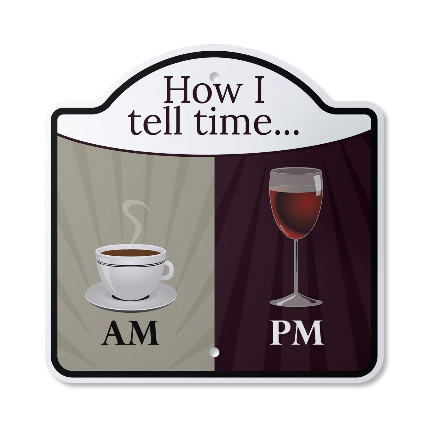 How I Tell Time Plastic Novelty Sign Drink Wine Coffee Time Energy