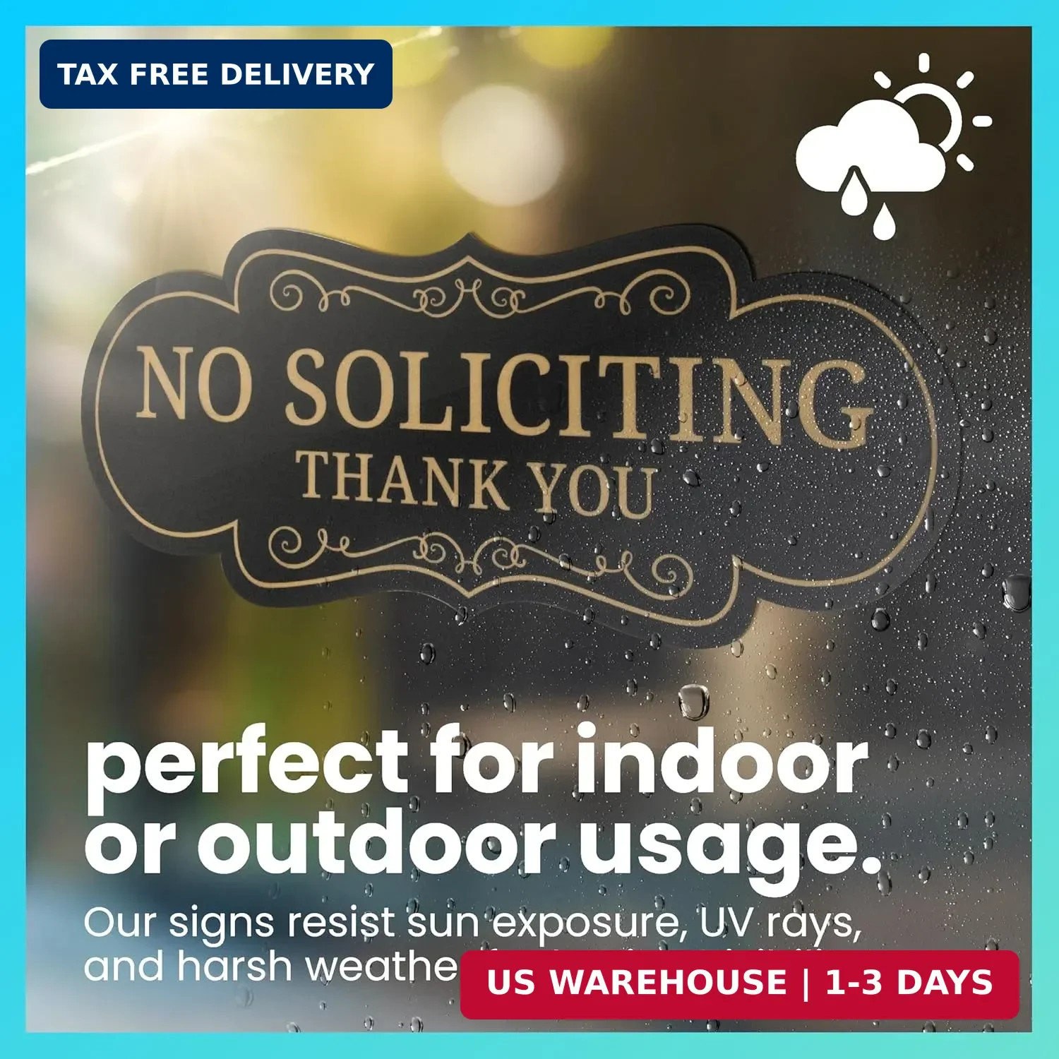 ExcelMark Premium No Soliciting Sign for House – Made in the USA (Small – 2&Prime;x 5&Prime;