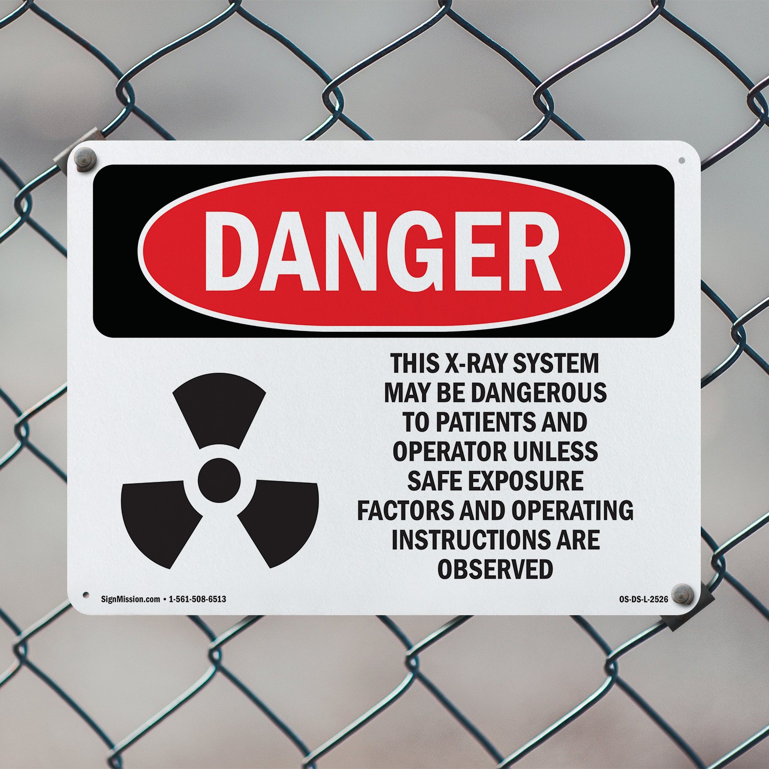 This X OSHA Danger Sign Metal, Plastic, Or Decal – 5 or 10 Pack