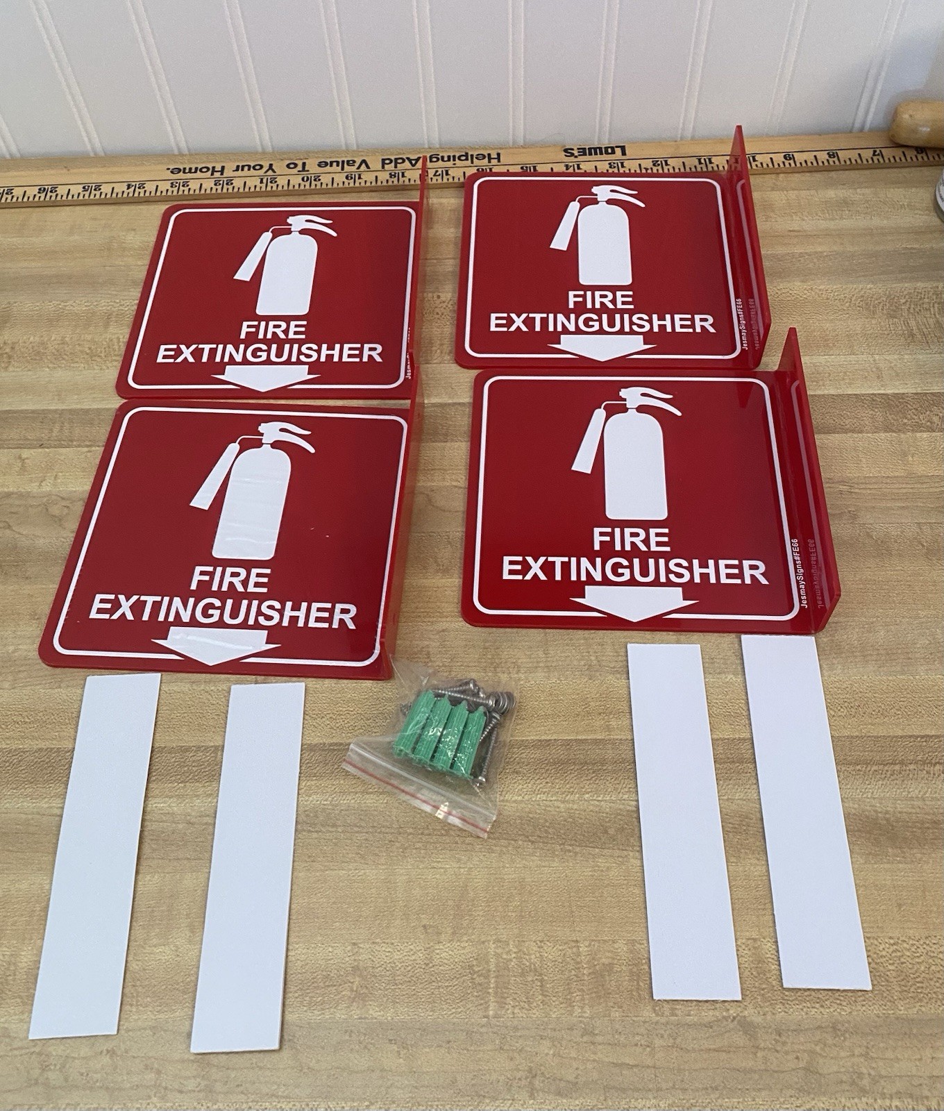 Fire Extinguisher Sign,4 Pack 6&Prime; Polished Acrylic Fire Extinguisher Signs wit…