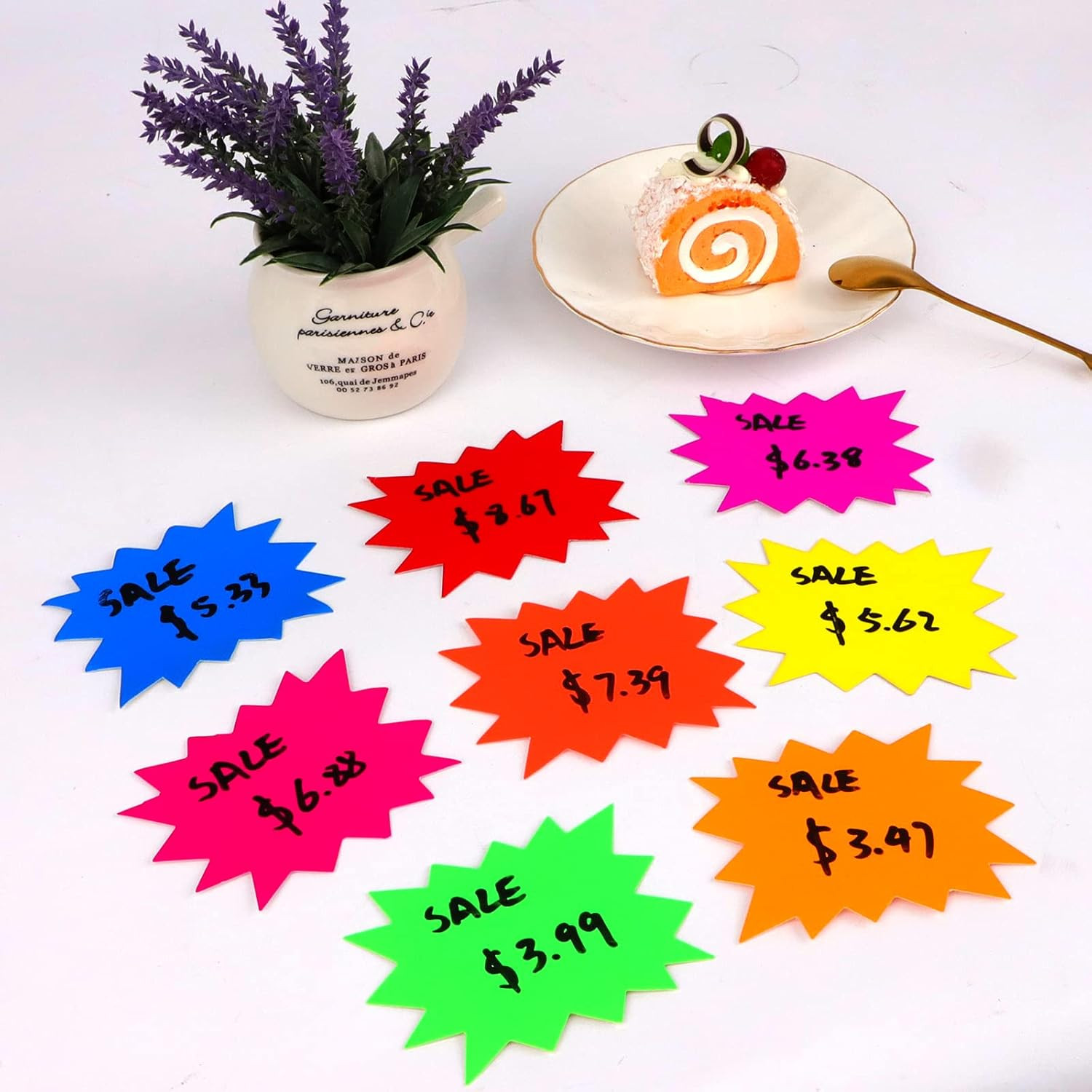200 PCS Starburst Sign Star Burst Attractive Fluorescent Neon Sign Great for Sto