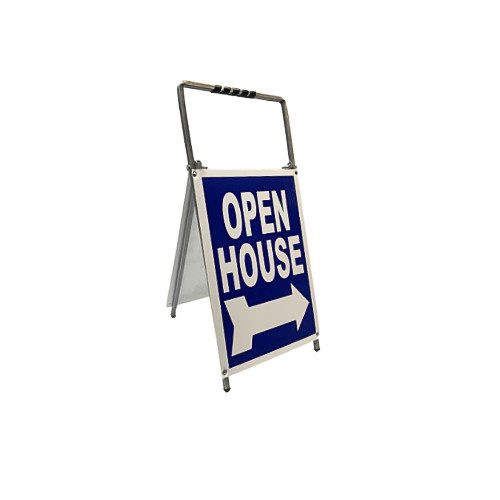 Real Estate Open House Sign Kit Metal A-Frame 5 Pack Blue Mini