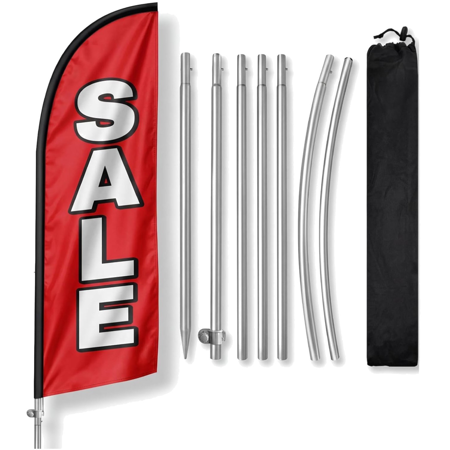 High-Impact 8FT Yellow Swooper Flag for Outdoor Sales Events – Easy Assembly!
