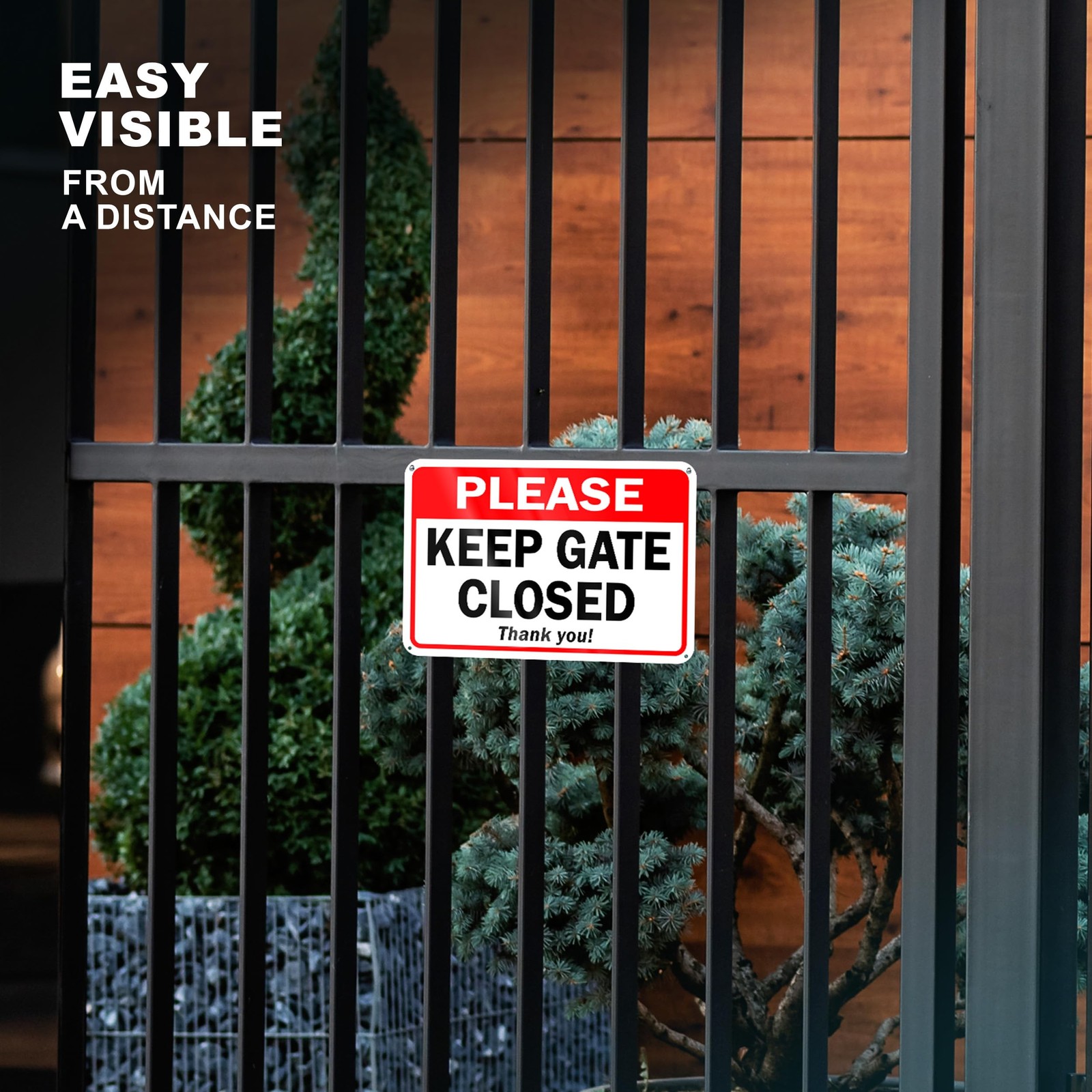 2 PCS 7×10 Inch Please Keep Close Gate Closed Aluminum Sign Metal Board Yard
