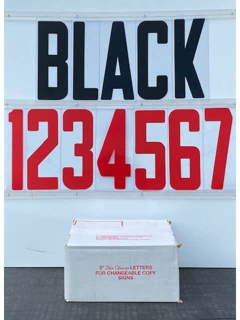Changeable Outdoor Sign Flexible Letters – Condensed Style – 8&Prime; on 8-7/8&Prime; Black