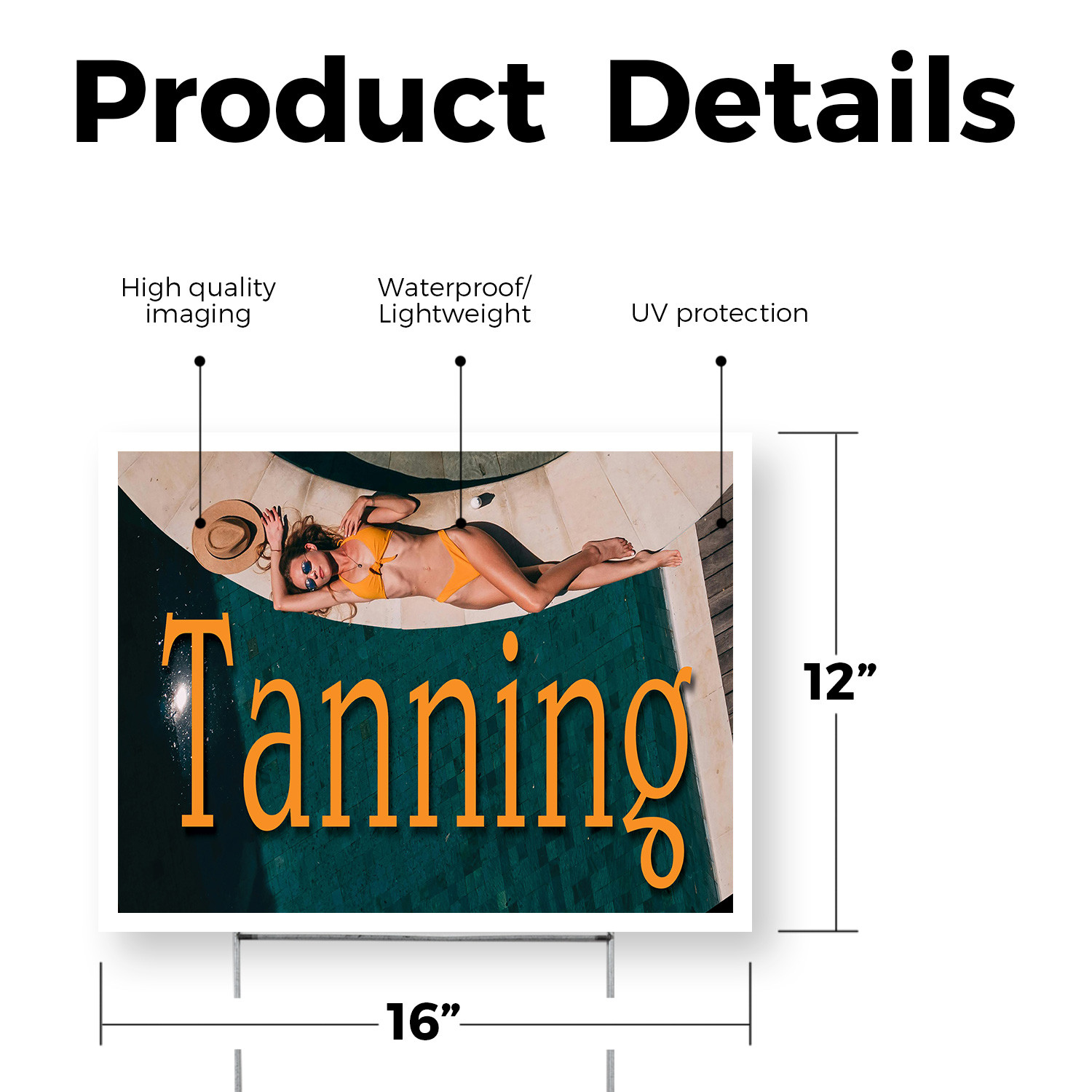 Tanning Yard Sign Beauty Services, Professional Equipment, Clear Messaging