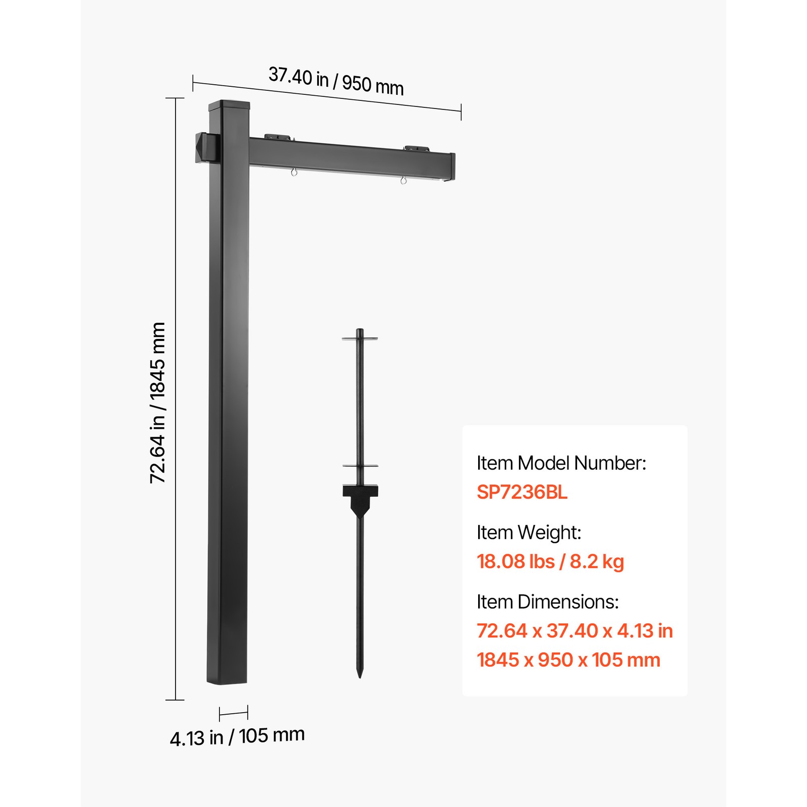 Uimoso Real Estate Sign Post PVC Realtor Yard Sign Holder 6 ft Black for Outdoor