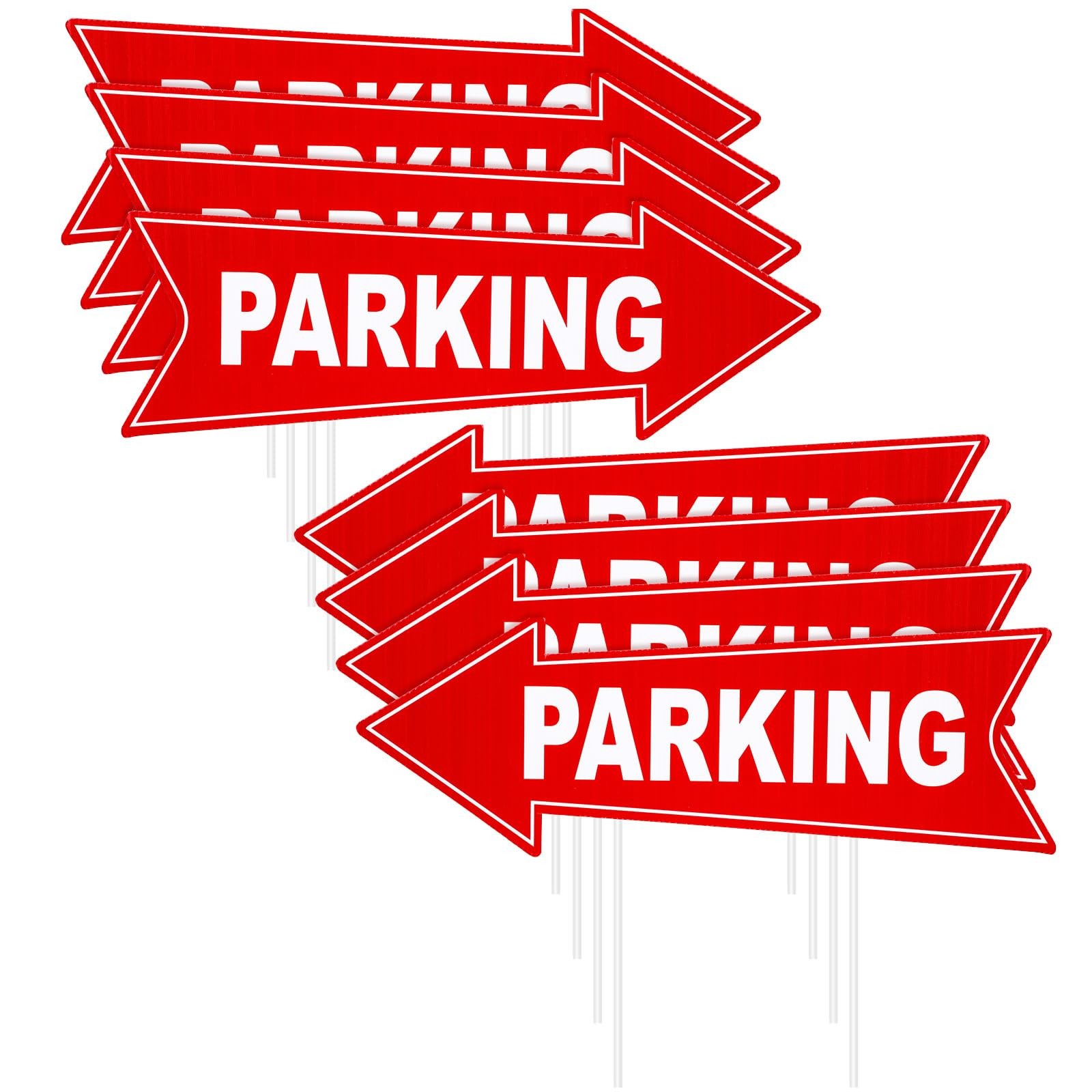 Barydat 8 Pcs Parking Sign with Stake 17 x 6 Inch Outside Event Parking Signs…