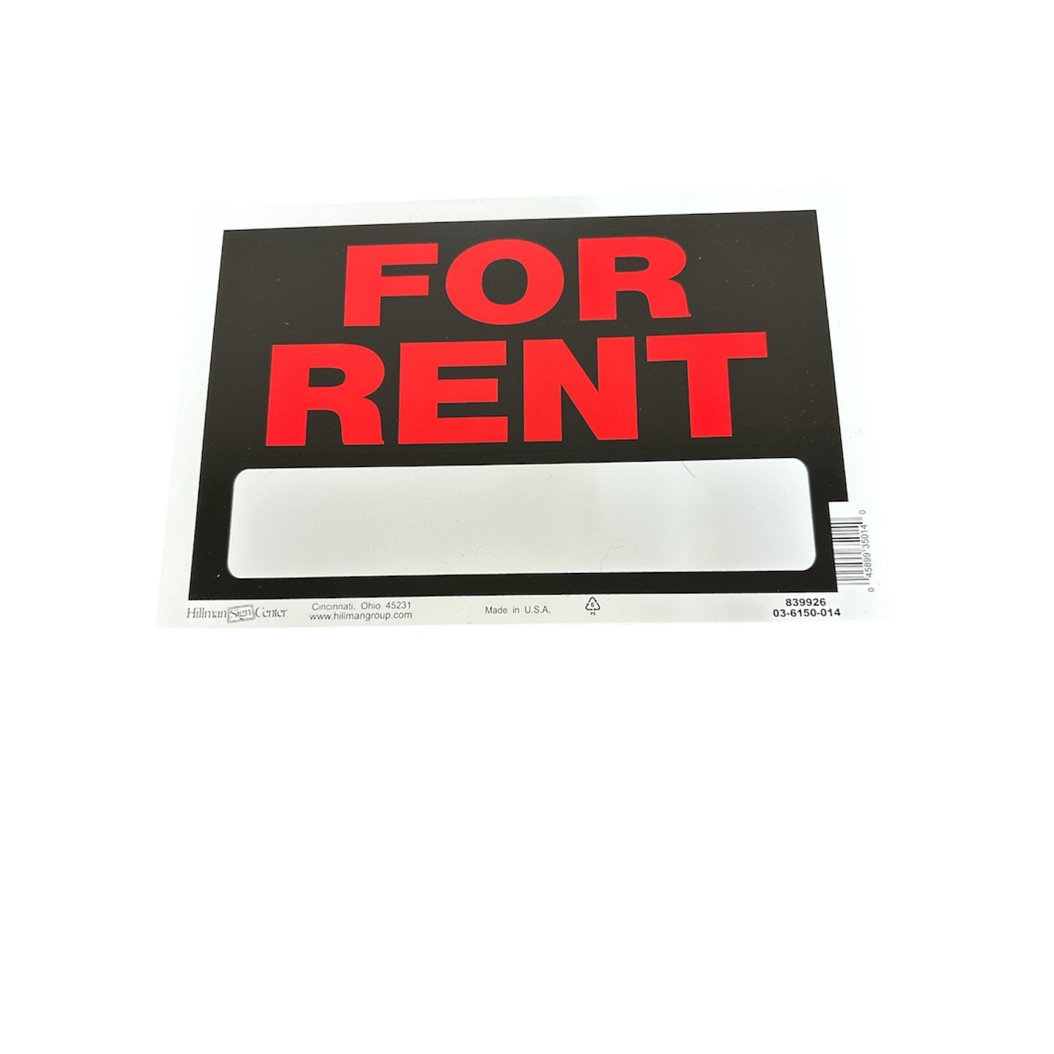 Hillman 8&Prime; x 10&Prime; Plastic Signs Various Models New