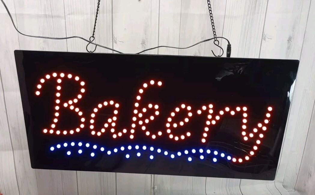LED Bakery Window Sign Open Sign Store Sign Business Sign ~ 3 Mode ~ TWC