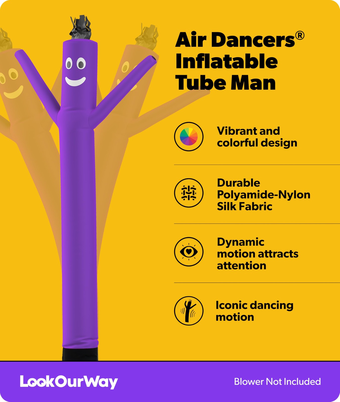 Lookourway Air Dancers Inflatable Tube Man Attachment – 10 Feet Tall Wacky