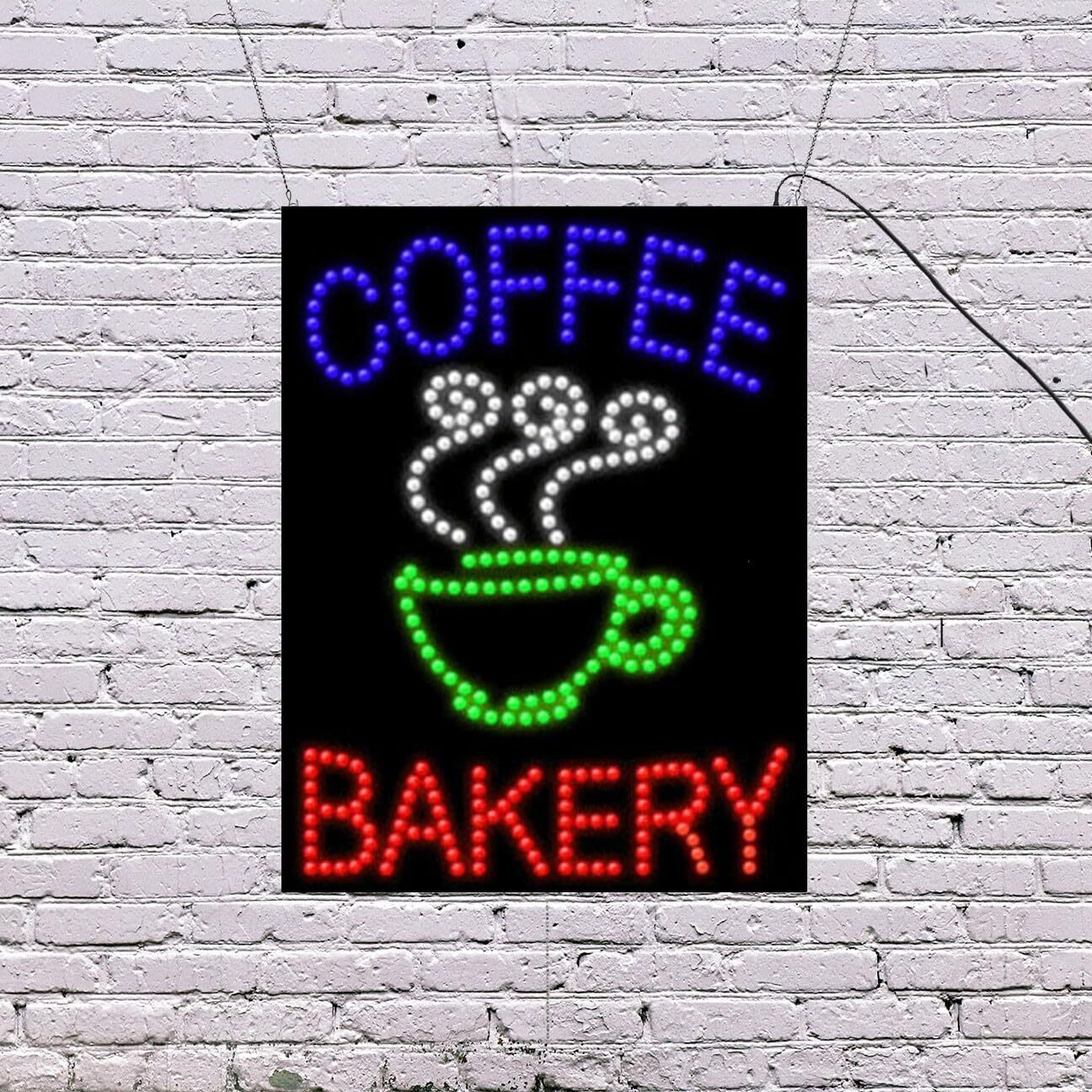 LED Coffee Bakery Sign | Light Up Sign | 26&Prime;H x 20&Prime;W x 2&Prime;D